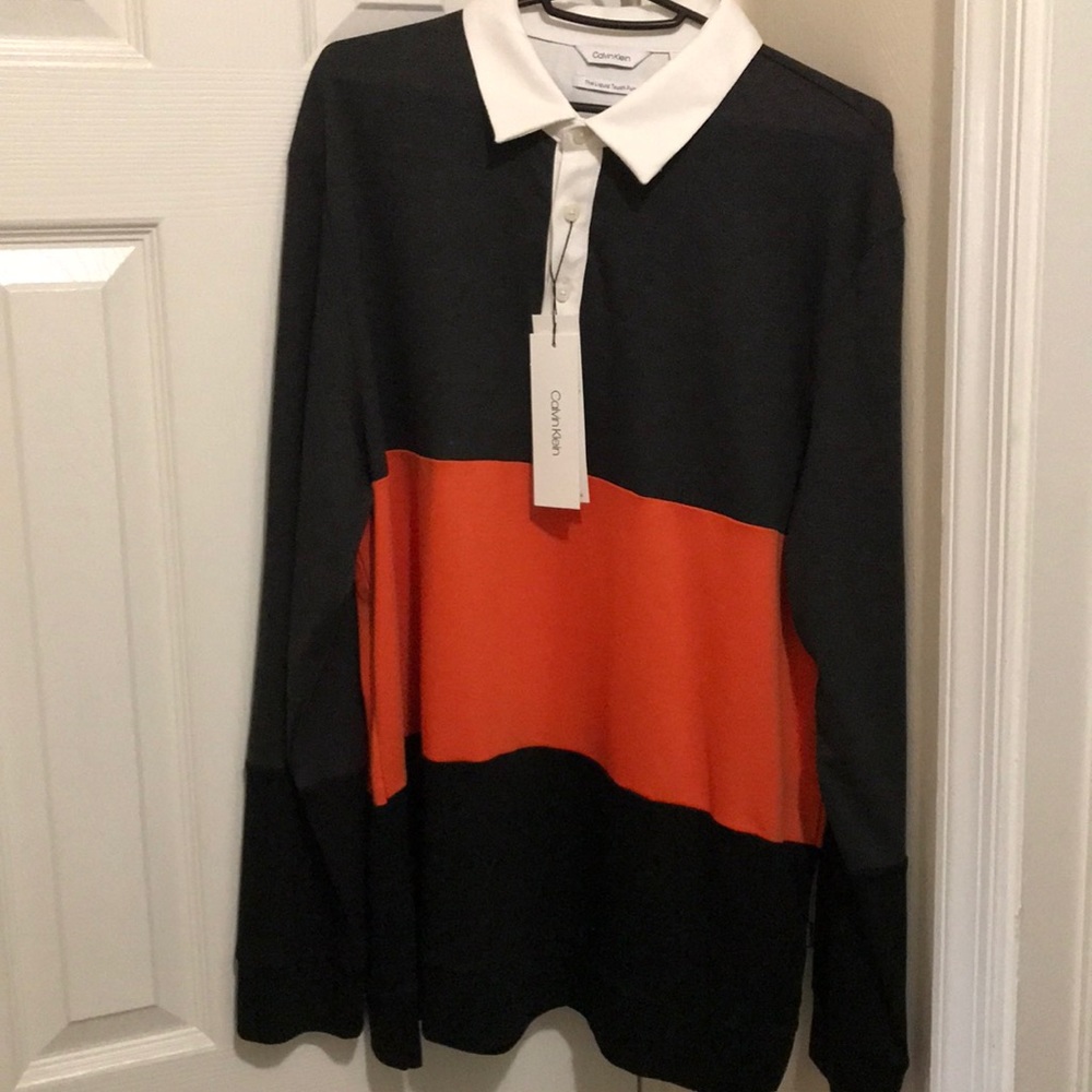 Calvin Klein Long Sleeve Polo Rugby Style